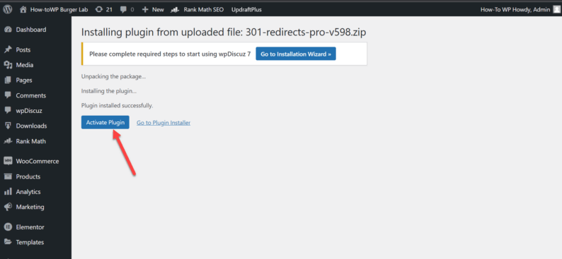 Click The &Quot;Activate Plugin&Quot; Button.