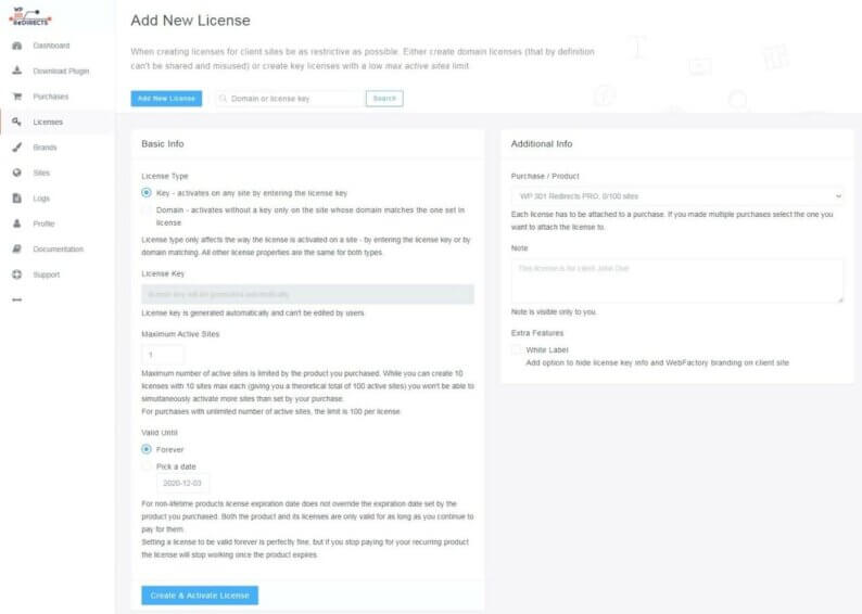 Wp 301 Redirects Dashboard.