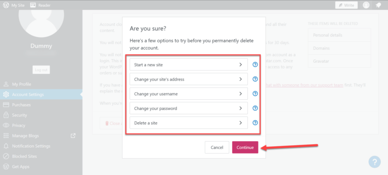 Choose Another Option And Click &Quot;Continue.&Quot;
