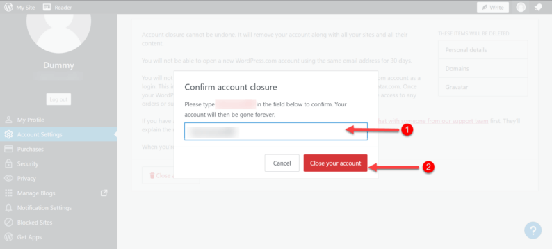 Type In Your Username And Click &Quot;Close Your Account.&Quot;