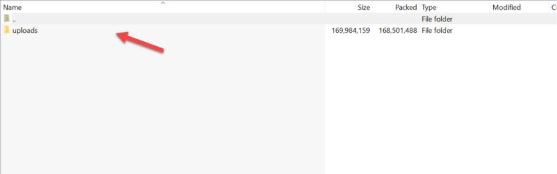 Go To The Uploads Folder.