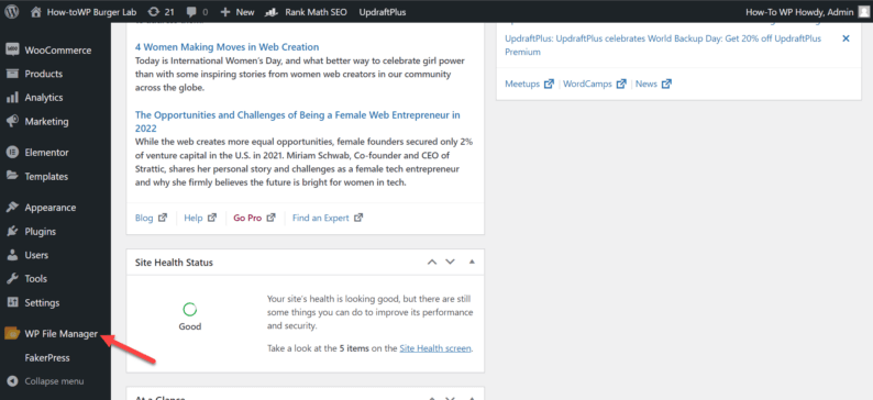 Go To The &Quot;Wp File Manager&Quot; Option In The Main Navigation Bar.
