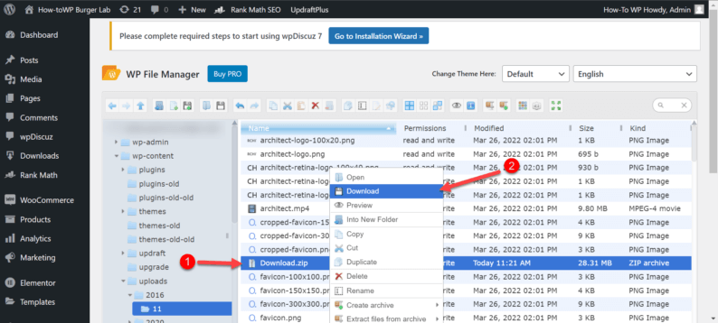 Select The Zip File And Download It.
