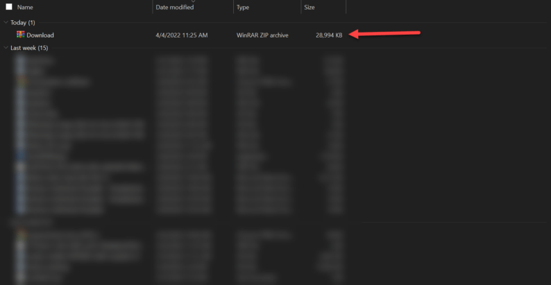 Click On The Zip File.