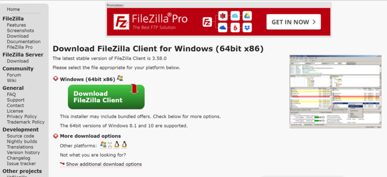 Download The &Quot;Filezilla&Quot; Application.