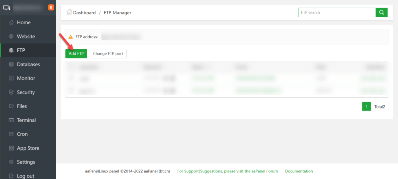 Click On The &Quot;Add Ftp&Quot; Button.