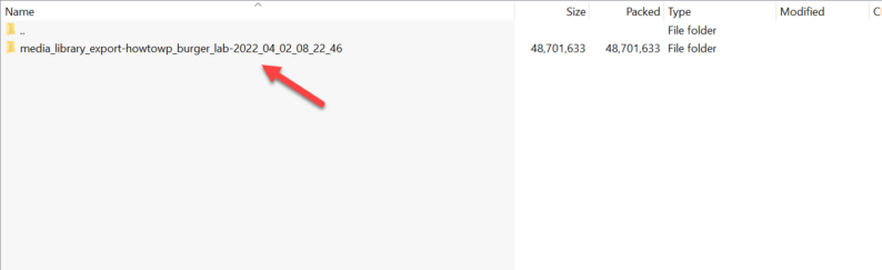 Click On The Folder In The Zip File.