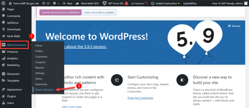 Go To &Quot;Woocommerce&Quot; And Click On The &Quot;Direct Checkout&Quot; Option.