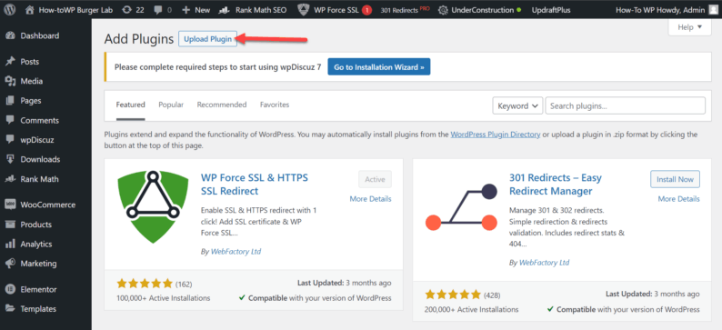 Click The &Quot;Upload Plugin&Quot; Button.