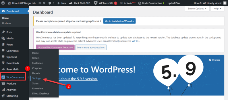 Go To &Quot;Woocommerce&Quot; And Click The &Quot;Settings&Quot; Option.