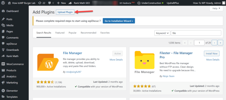 Click The &Quot;Upload Plugin&Quot; Button.