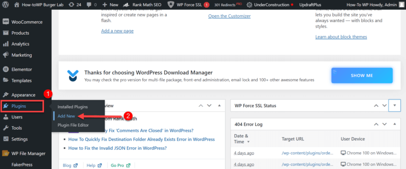 Go To The &Quot;Plugins&Quot; Option And Click On The &Quot;Add New&Quot; Option