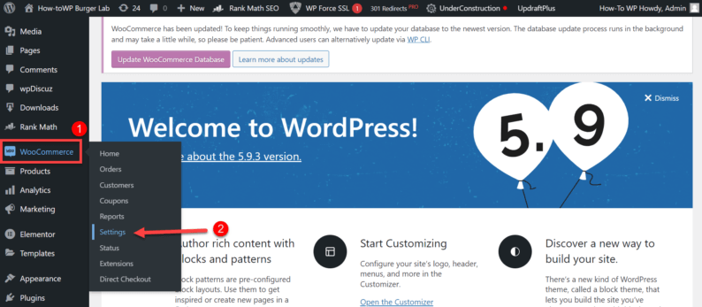 Go To &Quot;Woocommerce&Quot; And Click On The &Quot;Settings&Quot; Option