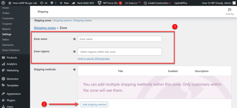 Enter Regional Details And Click The &Quot;Add Shipping Method&Quot; Button
