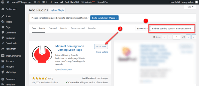 Search And Install The Coming Soon &Amp; Maintenance Mode Plugin.
