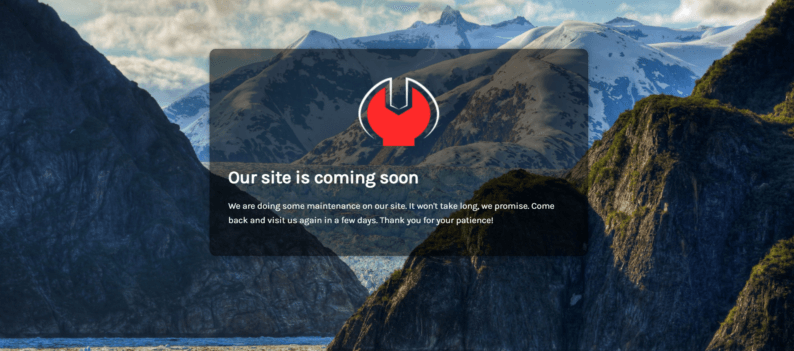 The Coming Soon Page.