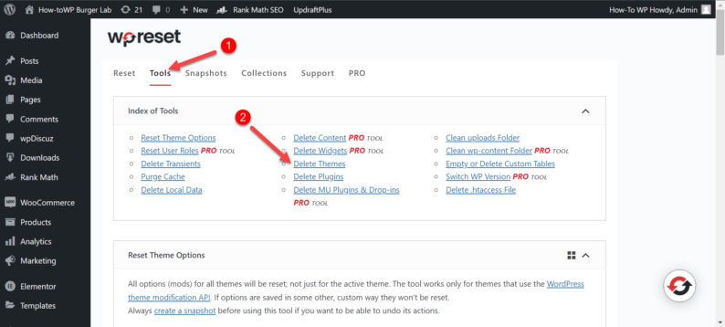 Go To The &Quot;Tools&Quot; Section And Click On The &Quot;Delete Themes&Quot; Links.