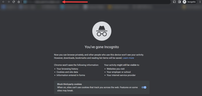 Go To The Incognito Tab And Go To The Website.