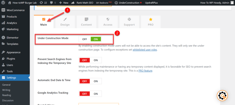 Go To The &Quot;Main&Quot; Section And Toggle The Switch To &Quot;Off.&Quot;