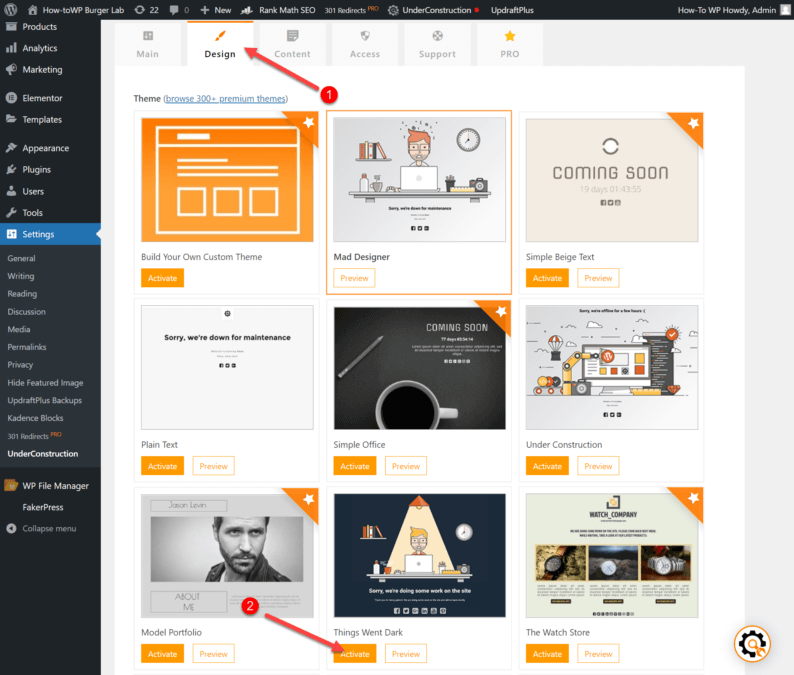Go To The &Quot;Design&Quot; Section And Click The &Quot;Activate&Quot; Button.