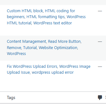 Tags in WordPress