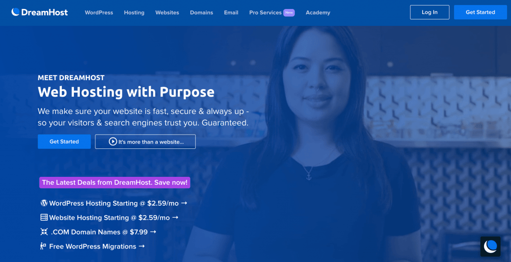 The DreamHost website.