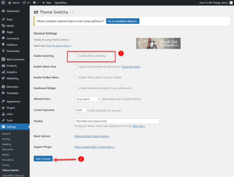 Click On The Enable Checkbox And Then Click On &Quot;Save Changes.&Quot;