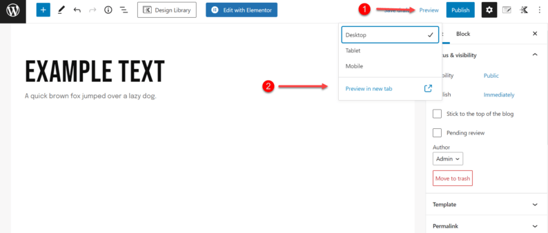 Click On The &Quot;Preview&Quot; Option And Click On The &Quot;Preview In New Tab&Quot; Option.