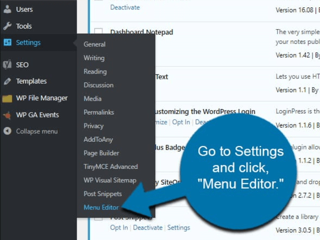 modify WordPress site admin