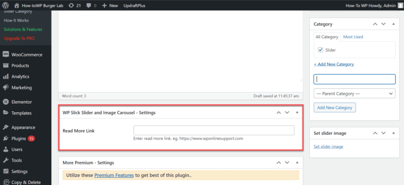 Add A Url On The Slider.