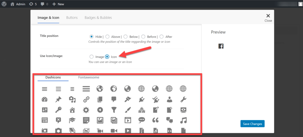 Click On Icon Option