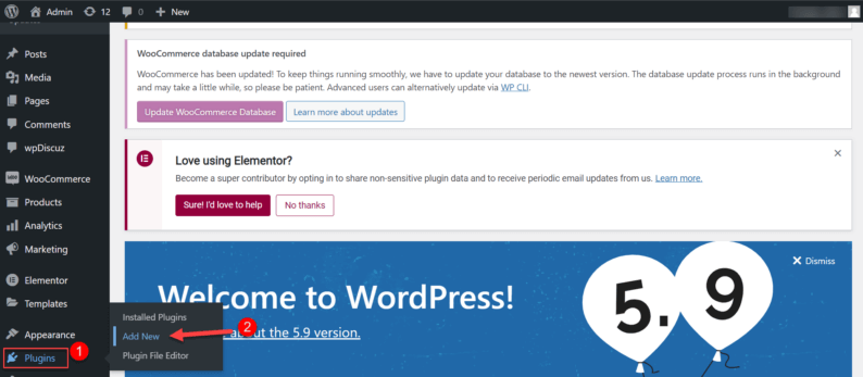 Go To The Plugins Option And Click On The Add New Option