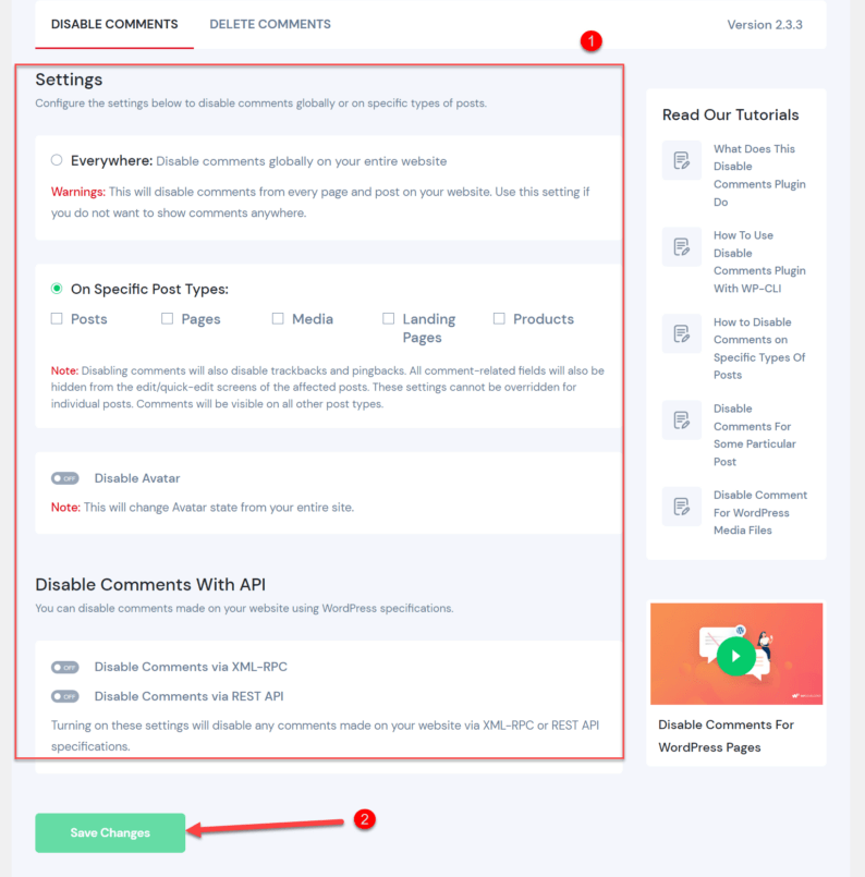 Change Settings And Click Save Changes To Get Rid Of Leave A Reply On WordPress.