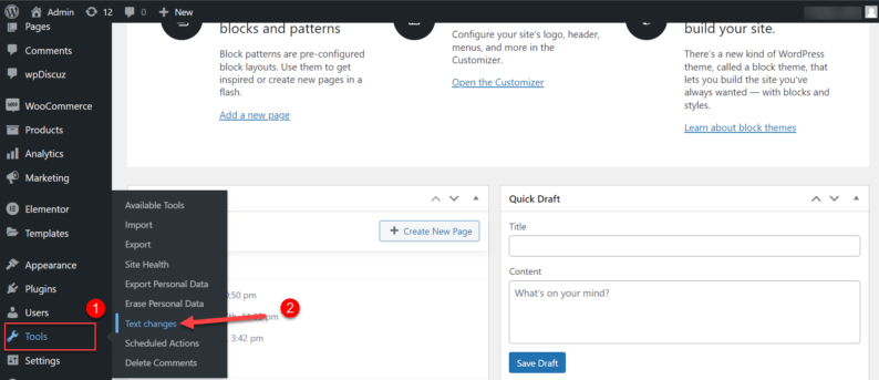 Go To The Tools Option And Click On The Text Changes Option.