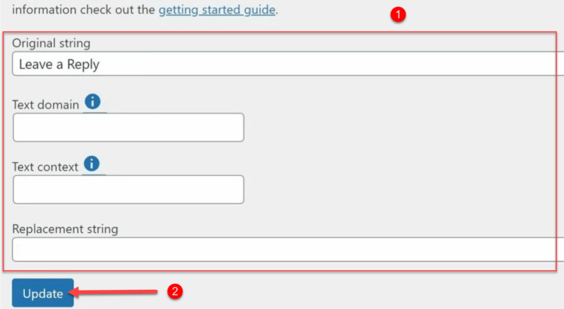 Enter The New Text And Click On The Update Button.