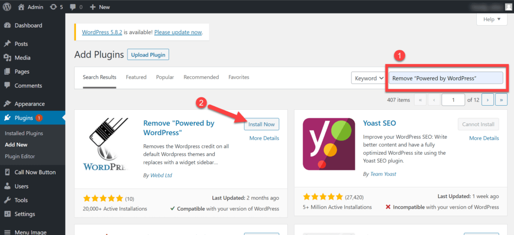 Remove &Quot;Powerd By WordPress&Quot; Plugin