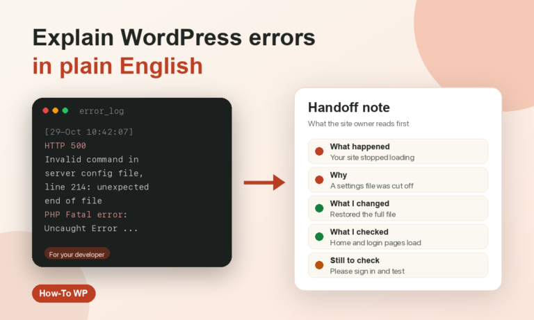 How to Explain a WordPress Error to a Non-Technical Site Owner